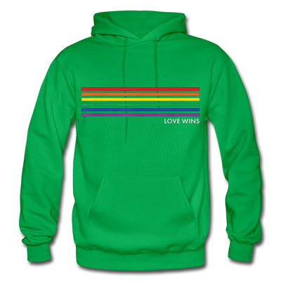 LGBTQ Rainbow Pride Flag Stripes Love Wins Men's/Unisex Premium Adult Pullover Hoodie - Mr.SWAGBEAST