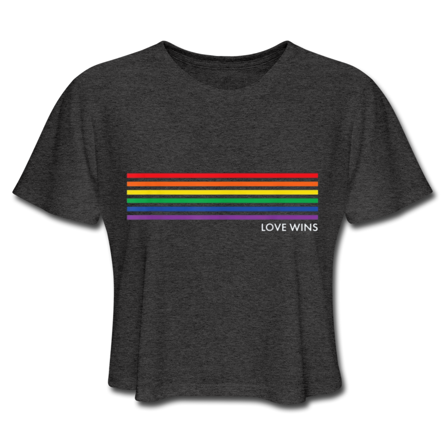 LGBTQ Rainbow Pride Flag Stripes Love Wins Women’s Premium Cropped T-Shirt - Mr.SWAGBEAST