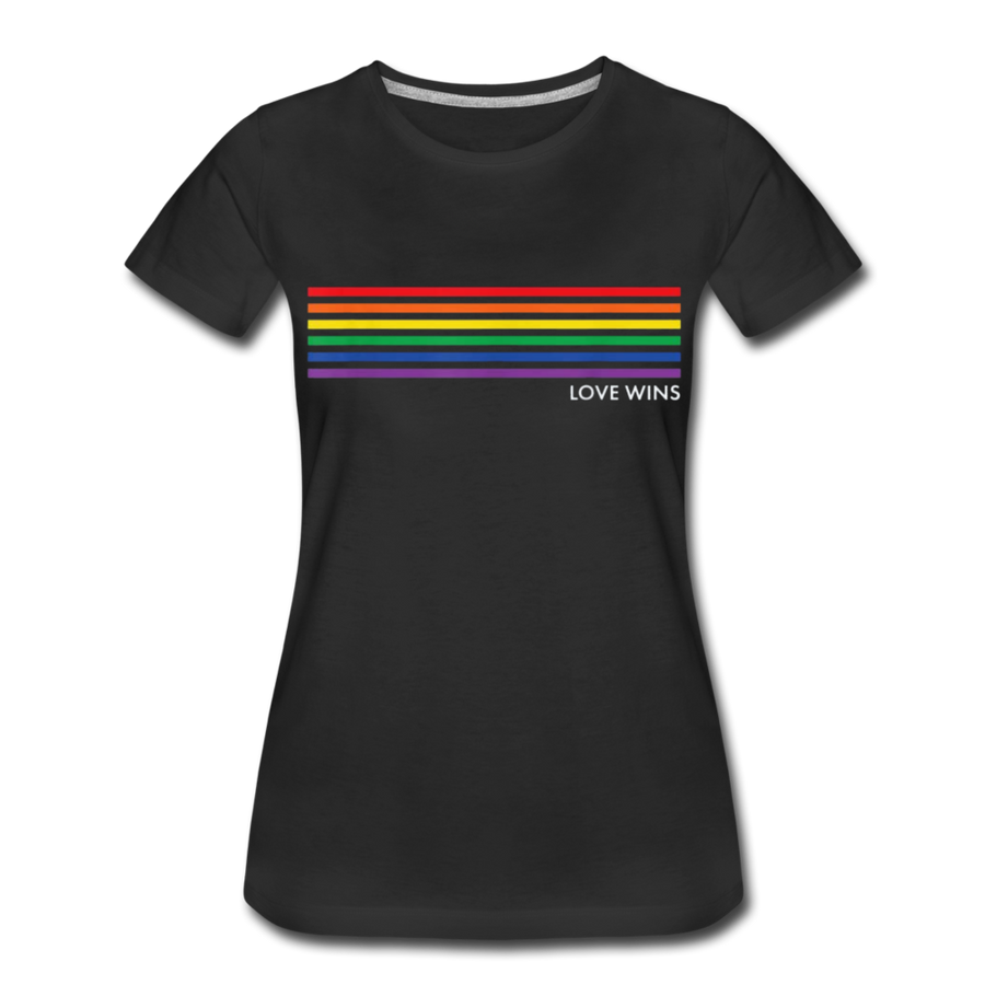 LGBTQ Rainbow Pride Flag Stripes Love Wins Women’s Premium T-Shirt - Mr.SWAGBEAST