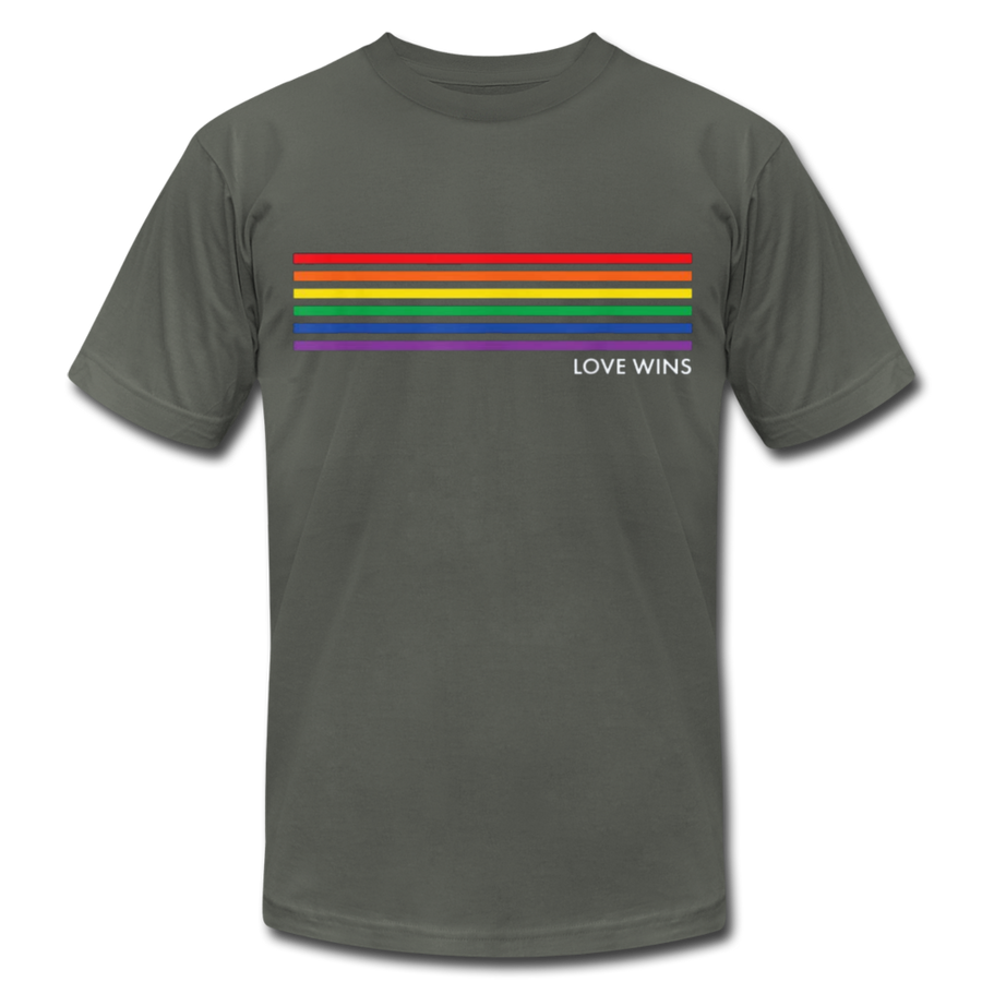 LGBTQ Rainbow Pride Flag Stripes Love Wins Men's/Unisex Premium Adult T-Shirt - Mr.SWAGBEAST