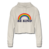 Be Kind LGBTQ Rainbow Pride Women’s Cropped Premium Pullover Hoodie - Mr.SWAGBEAST
