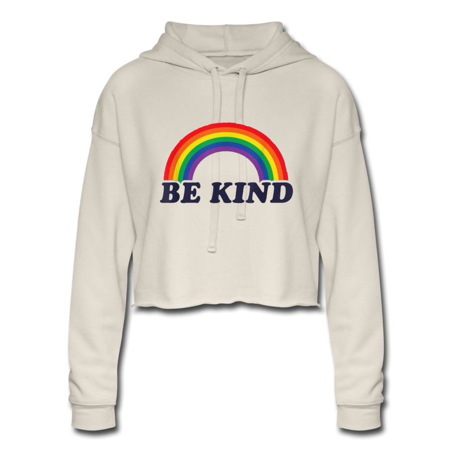 Be Kind LGBTQ Rainbow Pride Women’s Cropped Premium Pullover Hoodie - Mr.SWAGBEAST