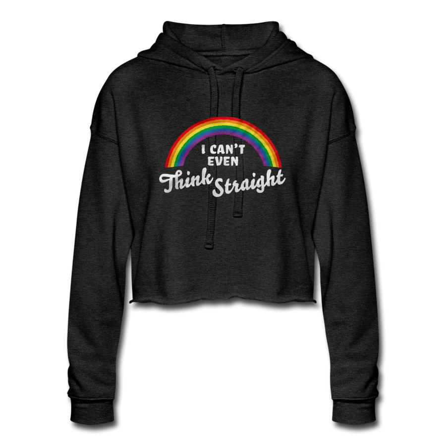 I Can't Even Think Straight LGBTQ Rainbow Pride Women’s Cropped Premium Pullover Hoodie - Mr.SWAGBEAST