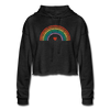 Rainbow Heart LGBTQ Pride Women’s Cropped Premium Pullover Hoodie - Mr.SWAGBEAST