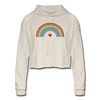 Rainbow Heart LGBTQ Pride Women’s Cropped Premium Pullover Hoodie - Mr.SWAGBEAST