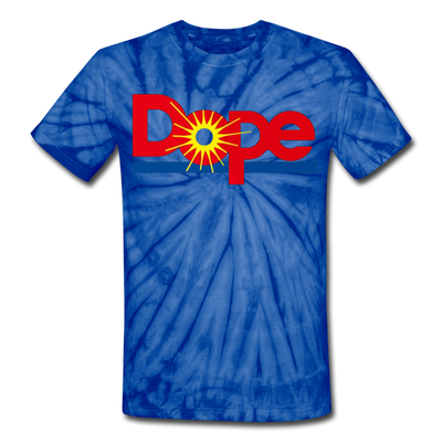 Dope Dole Juice Tie Dyed Men's /Unisex Premium Adult T-Shirt - spider blue