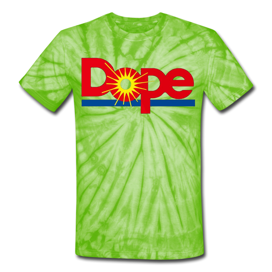 Dope Dole Juice Tie Dyed Men's /Unisex Premium Adult T-Shirt - rainbow