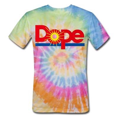 Dope Dole Juice Tie Dyed Men's /Unisex Premium Adult T-Shirt - rainbow