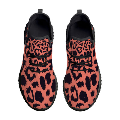 Neon Orange Leopard Pattern Premium Sneakers - Mr.SWAGBEAST