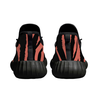 Neon Orange Tiger Stripes Yeezy Inspired Sneakers - Mr.SWAGBEAST