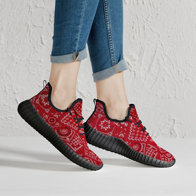 Red Bloods Bandana Pattern Premium Sneakers - Mr.SWAGBEAST
