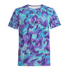 Teal Purple Leopard Camo All Over Print Men /Unisex Premium T-Shirt - Mr.SWAGBEAST