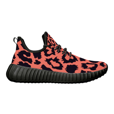 Neon Orange Leopard Pattern Premium Sneakers - Mr.SWAGBEAST