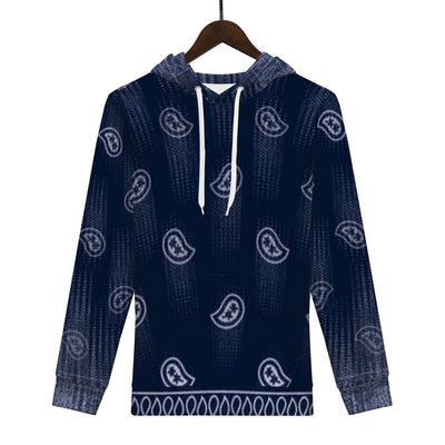 Blue Crip Bandana Paisleys Premium Hoodie - Mr.SWAGBEAST