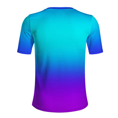 Teal Fade to Purple All Over Print Premium Men /Unisex Premium T-shirt - Mr.SWAGBEAST