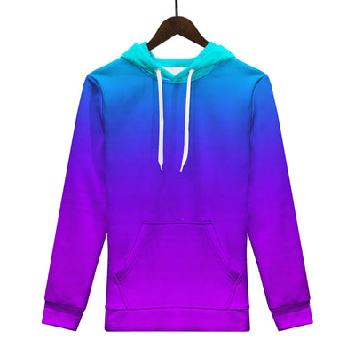 Teal Blue Faded to Purple Men/Unisex All Over Print Premium Hoodie - Mr.SWAGBEAST