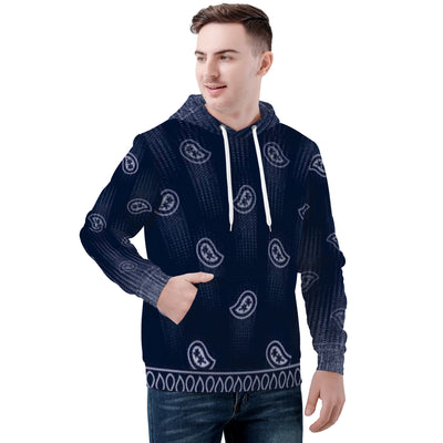 Blue Crip Bandana Paisleys Premium Hoodie - Mr.SWAGBEAST
