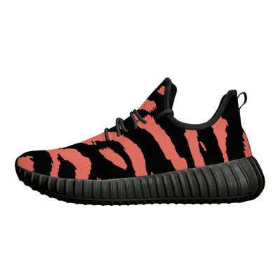 Neon Orange Tiger Stripes Yeezy Inspired Sneakers - Mr.SWAGBEAST