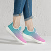 Pink fade to Teal Yeezy Styled Sneakers - White Soles - Mr.SWAGBEAST