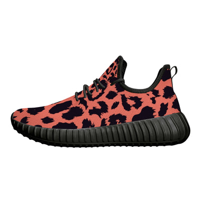 Neon Orange Leopard Pattern Premium Sneakers - Mr.SWAGBEAST