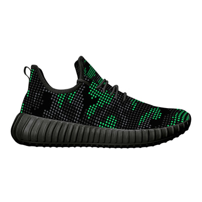 Digitized Green and Black Camo Premium Sneakers - Mr.SWAGBEAST