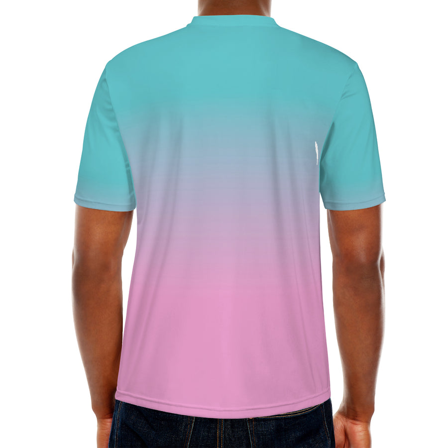 Teal faded to Pink Men's/Unisex All Over Print T-Shirt - Mr.SWAGBEAST