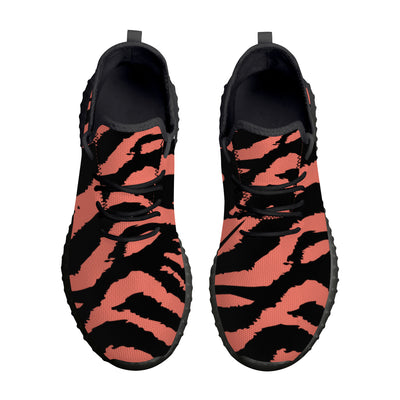 Neon Orange Tiger Stripes Yeezy Inspired Sneakers - Mr.SWAGBEAST