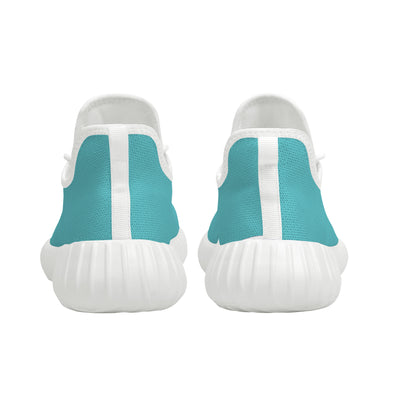 Pink fade to Teal Yeezy Styled Sneakers - White Soles - Mr.SWAGBEAST