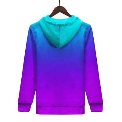 Teal Blue Faded to Purple Men/Unisex All Over Print Premium Hoodie - Mr.SWAGBEAST