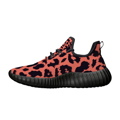 Neon Orange Leopard Pattern Premium Sneakers - Mr.SWAGBEAST