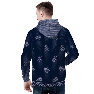 Blue Crip Bandana Paisleys Premium Hoodie - Mr.SWAGBEAST