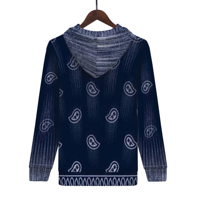 Blue Crip Bandana Paisleys Premium Hoodie - Mr.SWAGBEAST