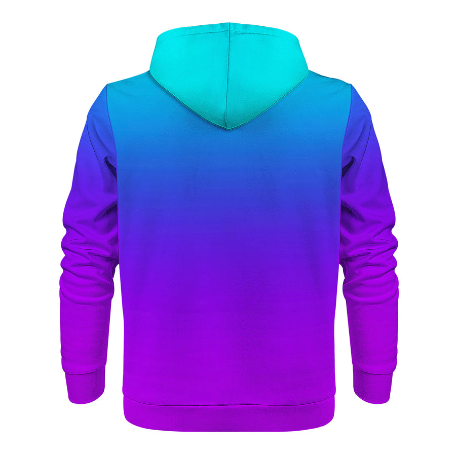 Teal Blue Faded to Purple Men/Unisex All Over Print Premium Hoodie - Mr.SWAGBEAST