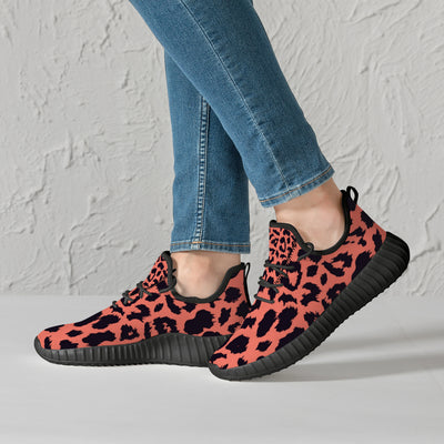 Neon Orange Leopard Pattern Premium Sneakers - Mr.SWAGBEAST
